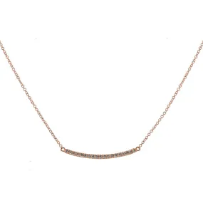 0.19ctw Round Diamond Bar Necklace - Rose Gold