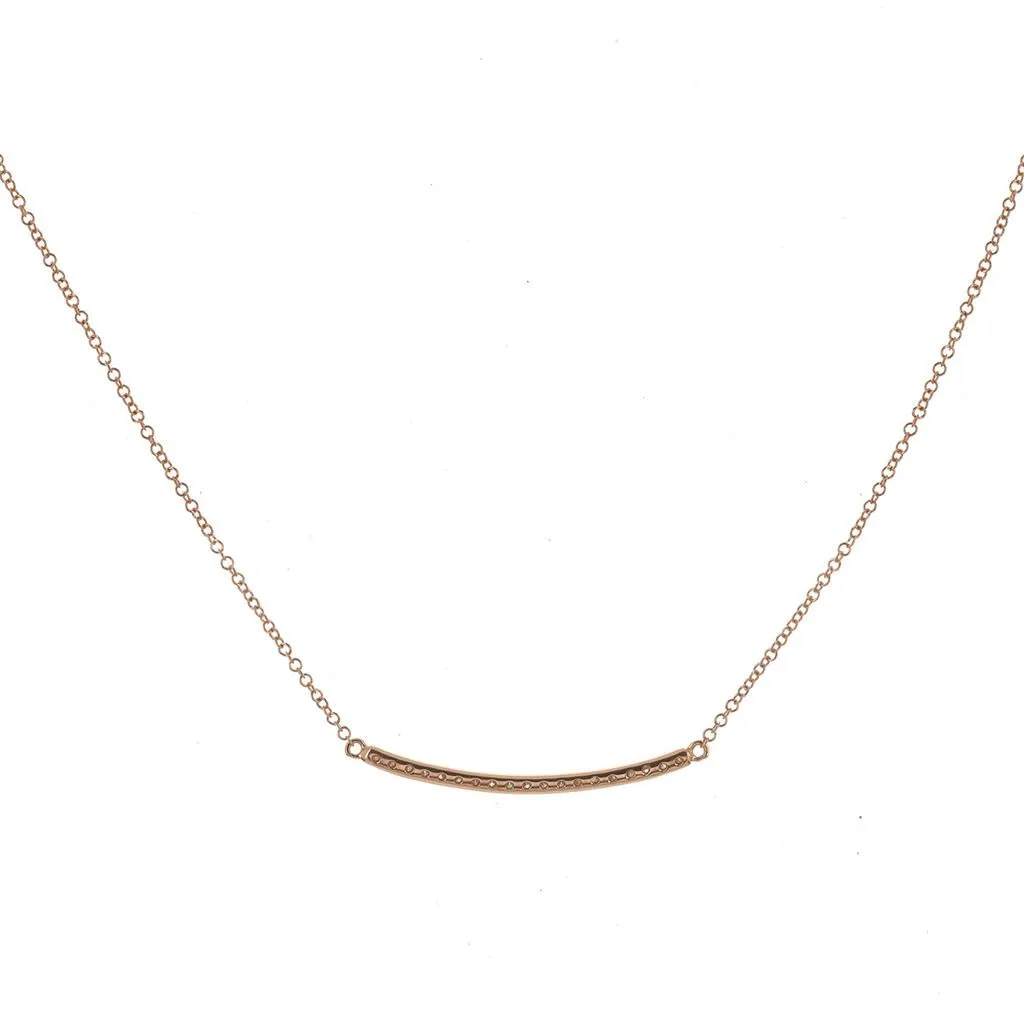 0.19ctw Round Diamond Bar Necklace - Rose Gold