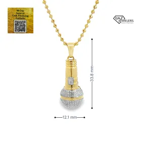 10K Gold 0.36 CTW Diamond Microphone Charm