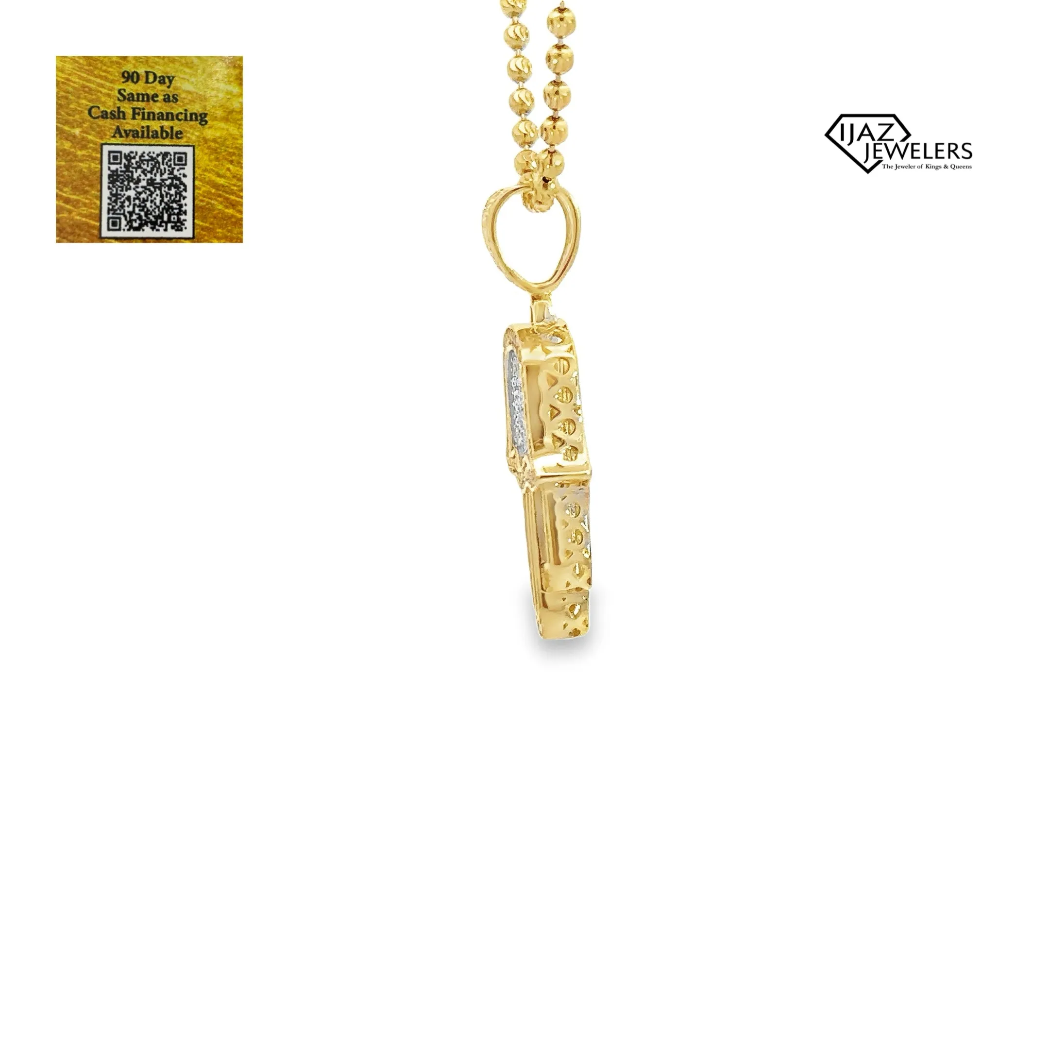 10K Gold Two Tone 0.40 CTW Diamond Hamsa Hand Charm