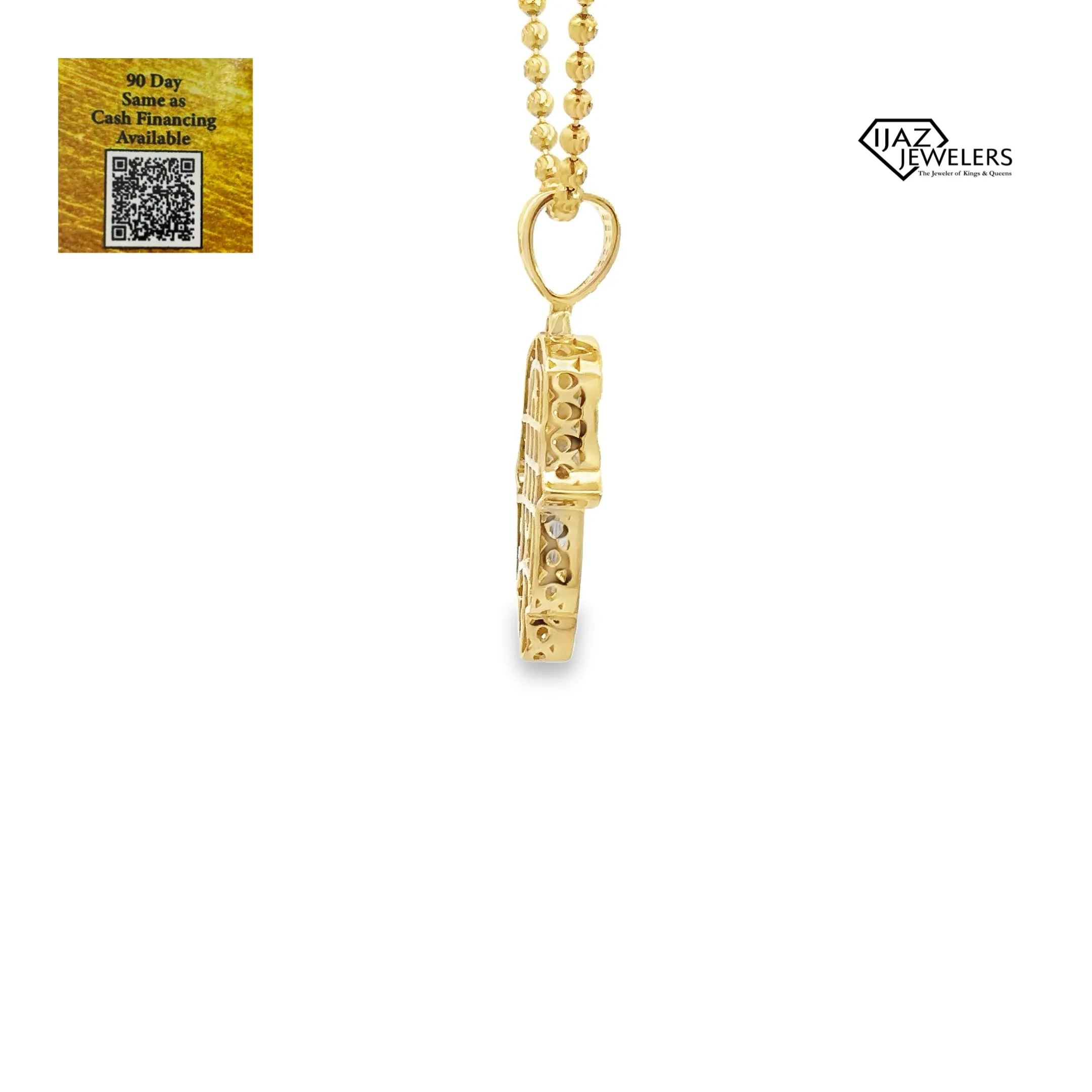 10K Gold Two Tone 0.40 CTW Diamond Hamsa Hand Charm