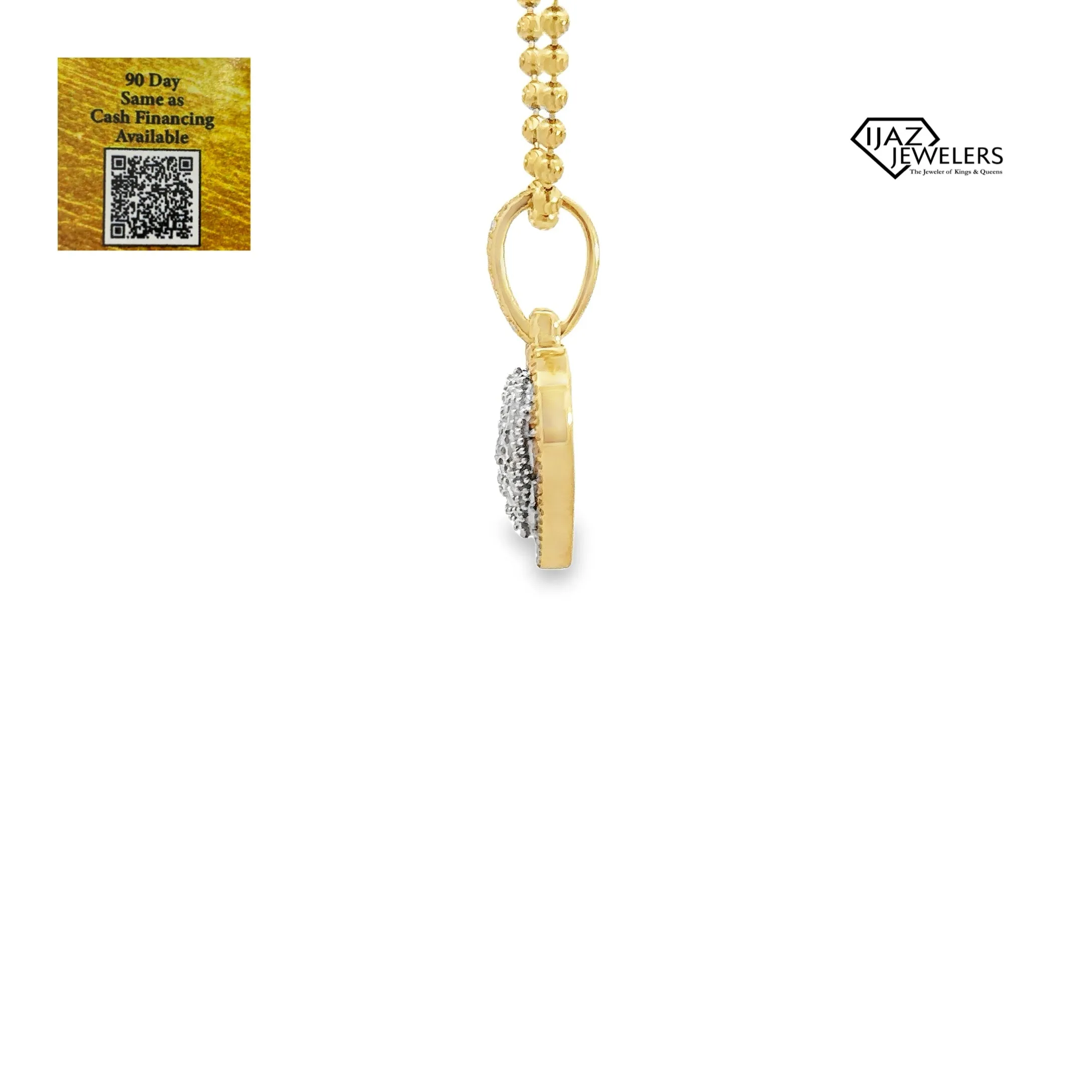 10K gold Two Tone 0.75 CTW Diamond Heart Charm