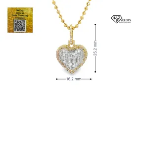 10K gold Two Tone 0.75 CTW Diamond Heart Charm