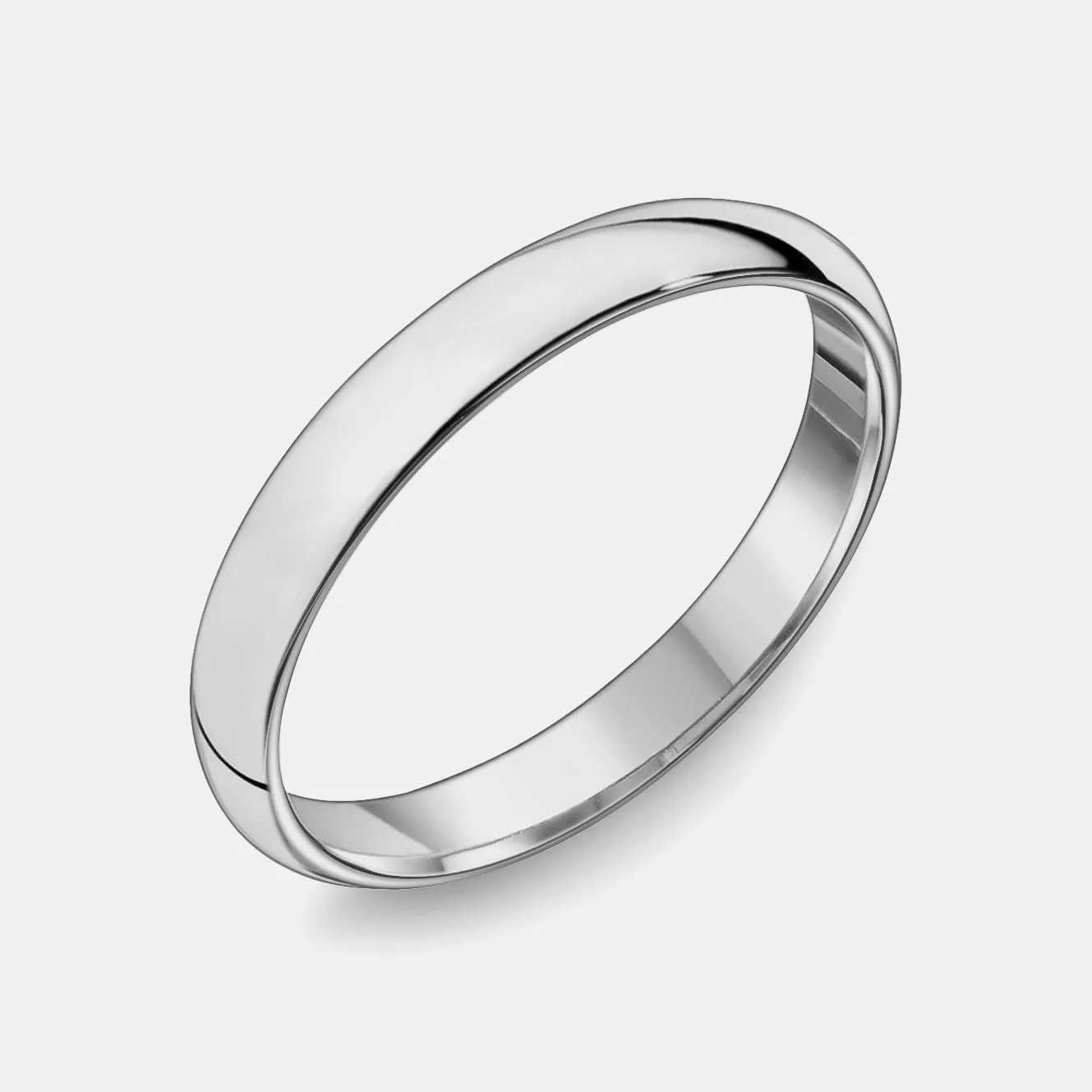 10K High Polished Half Round Comfort Fit Wedding Band