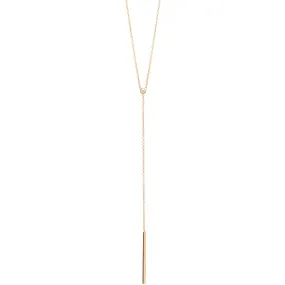 14k Diamond Bezel & Bar Lariat Necklace