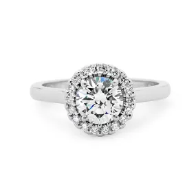 18ct White Gold Halo Diamond Ring