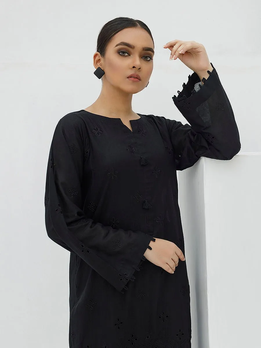 1pc Stitched Embroidered Pret - B&W (Z-000003)