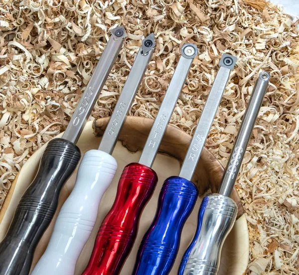 5 Woodturning Tools with 5 Handles - Simple Start Size - 12 Overall Length