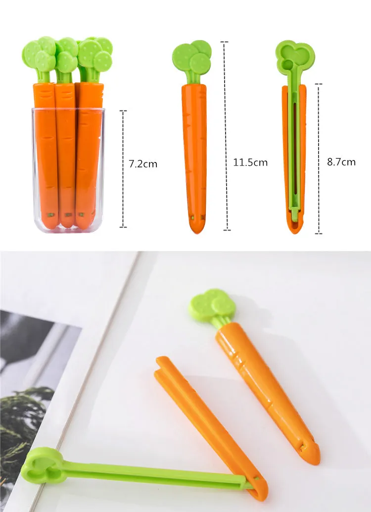 5PC Cartoon Carrot Food Bag Closure Clip