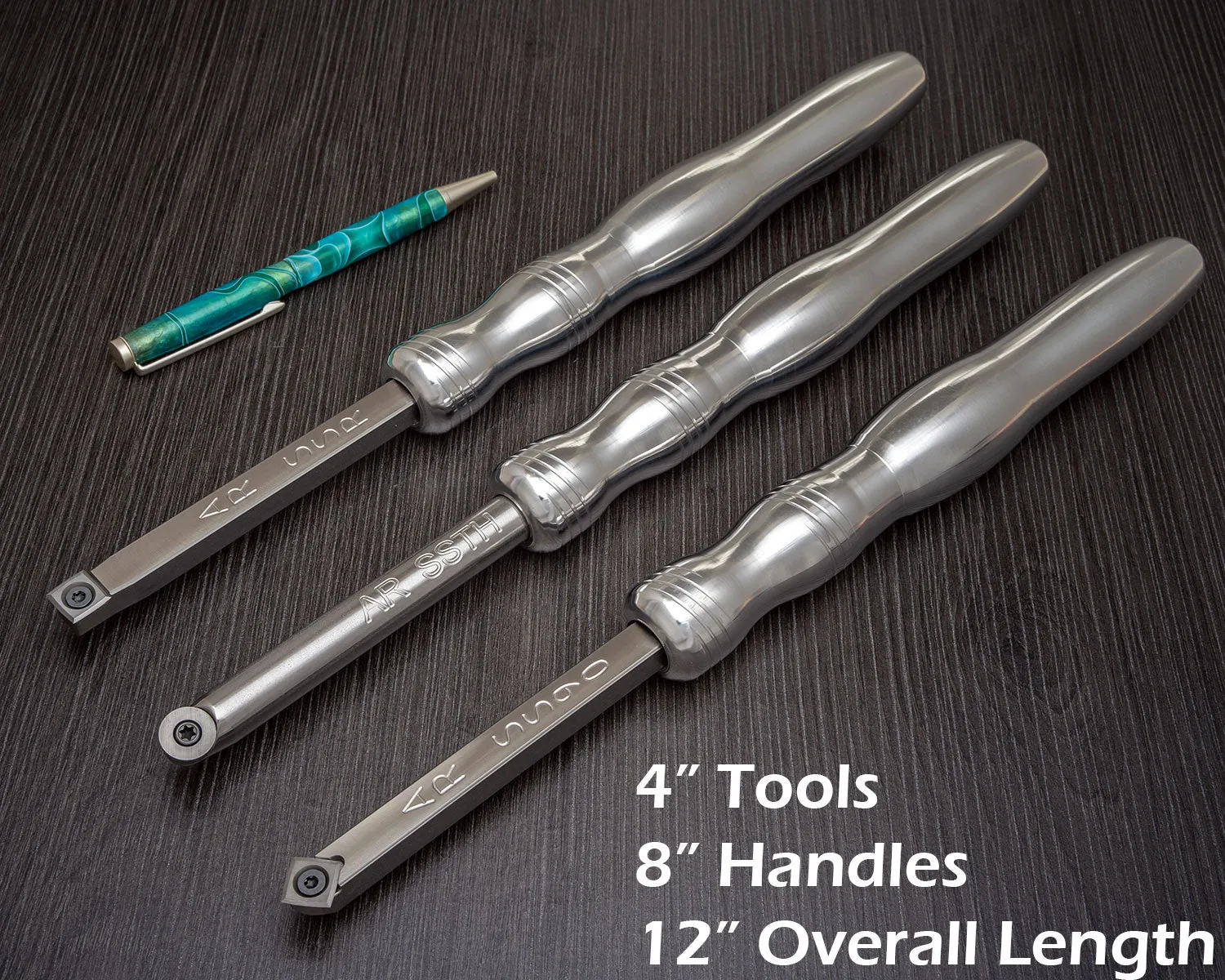 Acrylic Resin Roughing, Turning and Detailing 3 Tool Set - 12 Overall