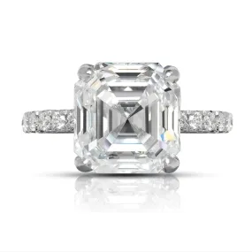 ADDISON 7 CARAT ASSCHER DIAMOND ENGAGEMENT RING PLATINUM GIA CERTIFIED G COLOR VVS1 CLARITY BY MIKE NEKTA NYC