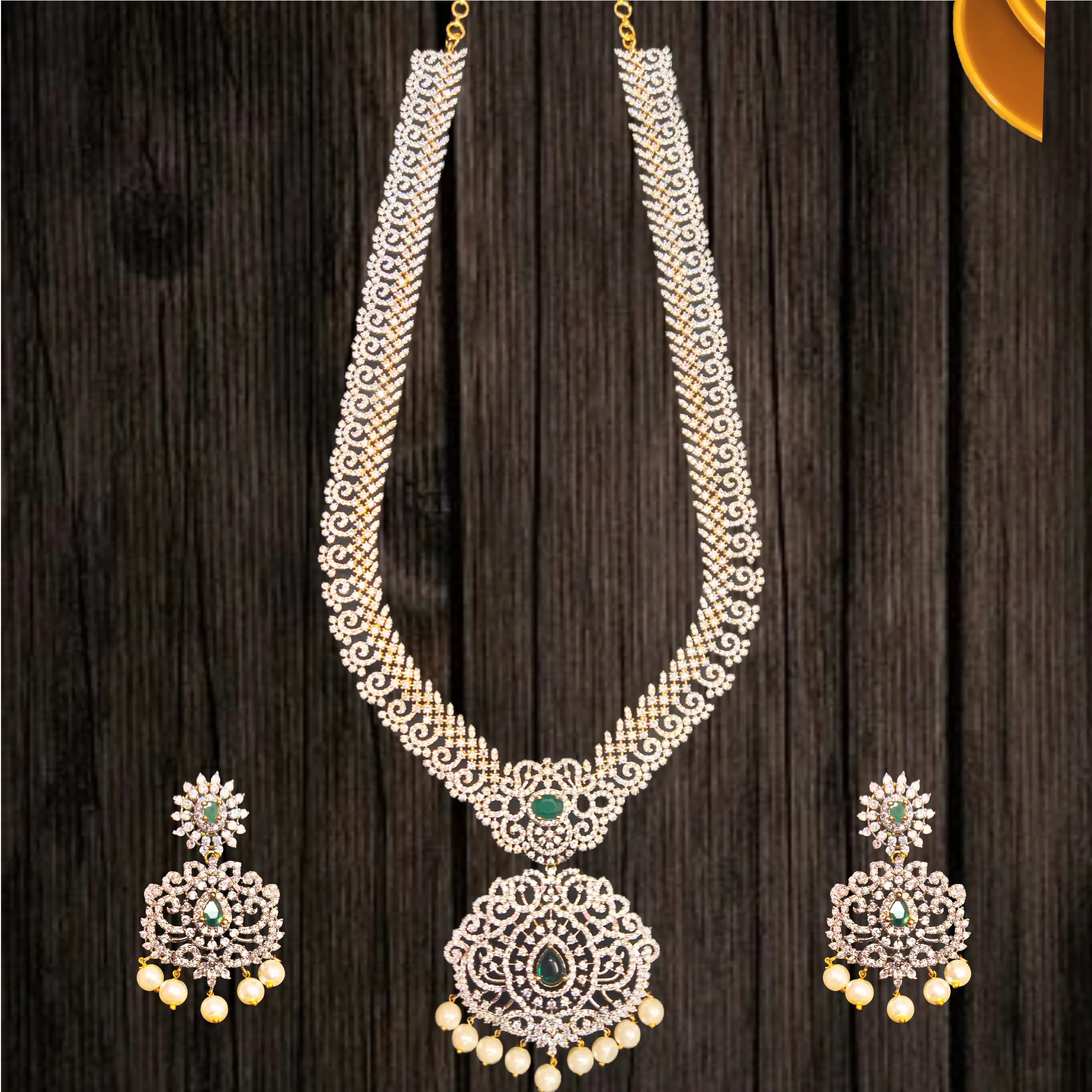 American Diamond Long Haram By Asp Fashion Jewellery