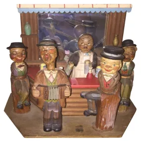 Anri Italian Carved Bar Scene Musical Automaton