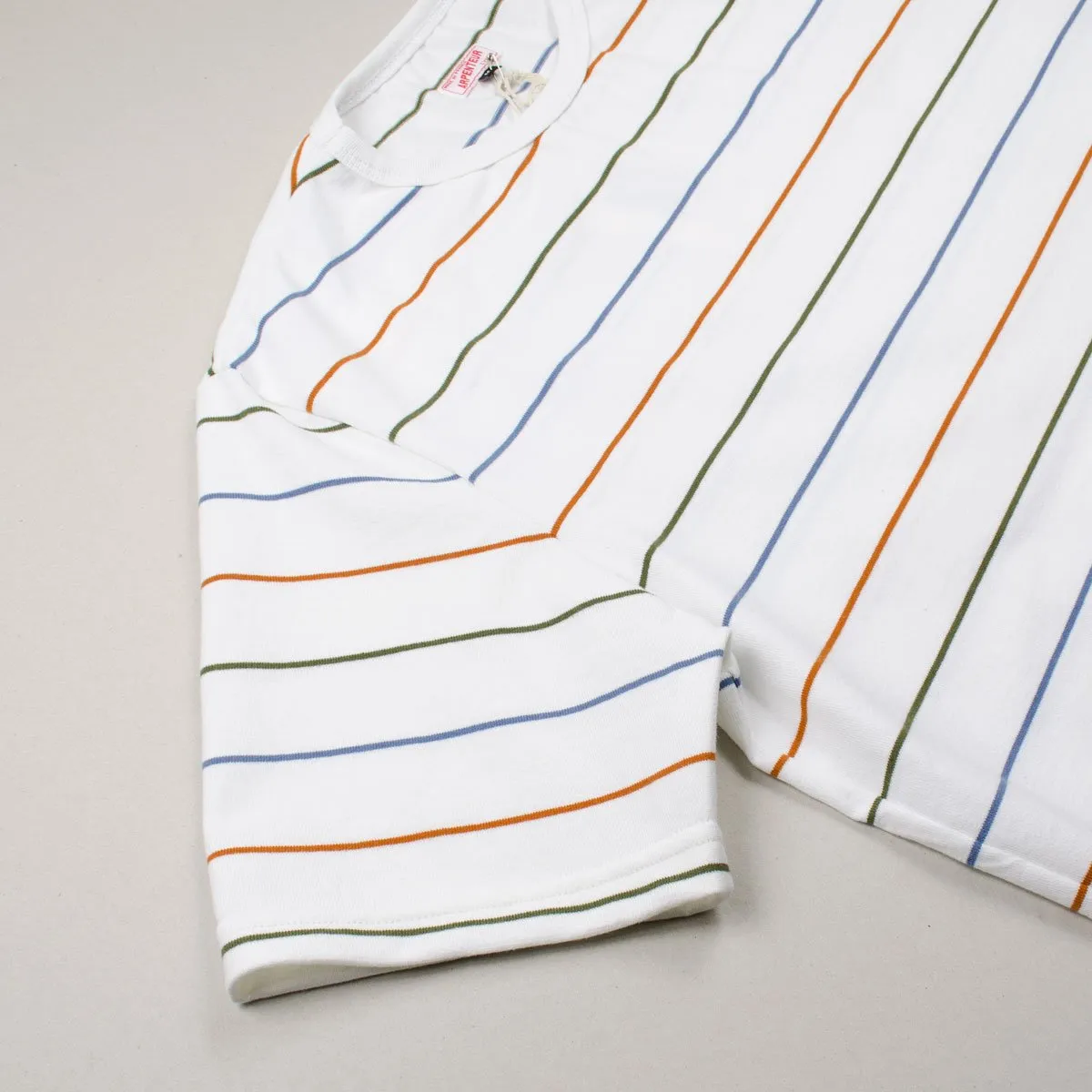 Arpenteur - Match Cotton Jersey - Blue / Olive / Orange Stripes