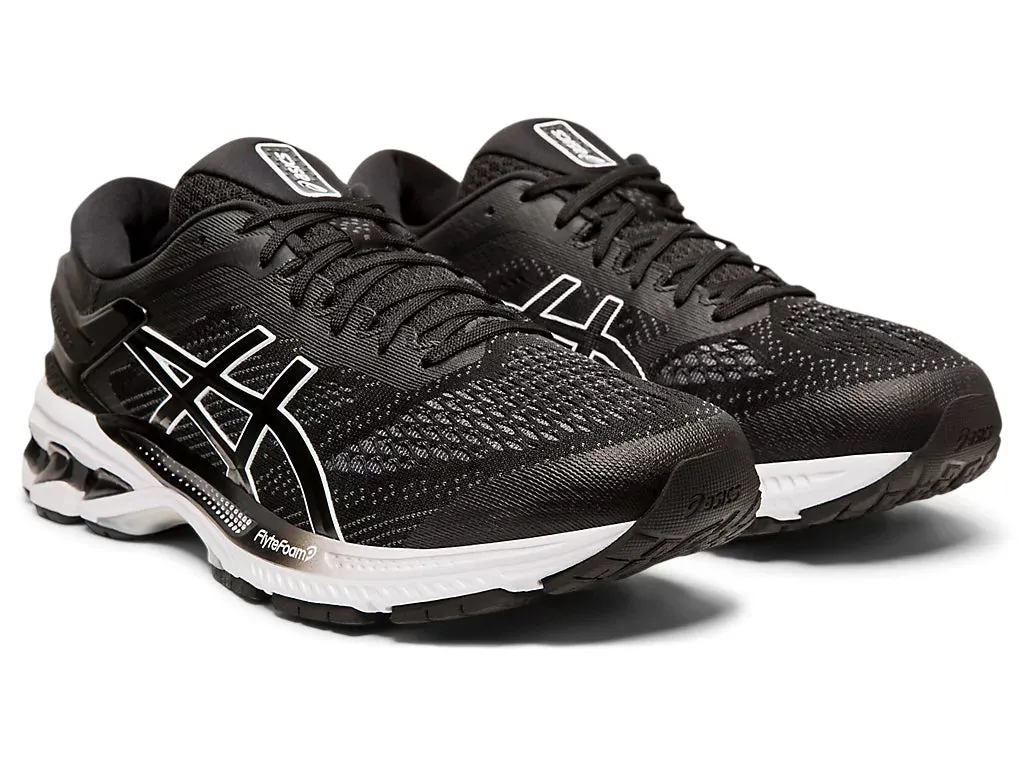 Asics Gel-Kayano 26 Men's Running Shoes - Black/ White