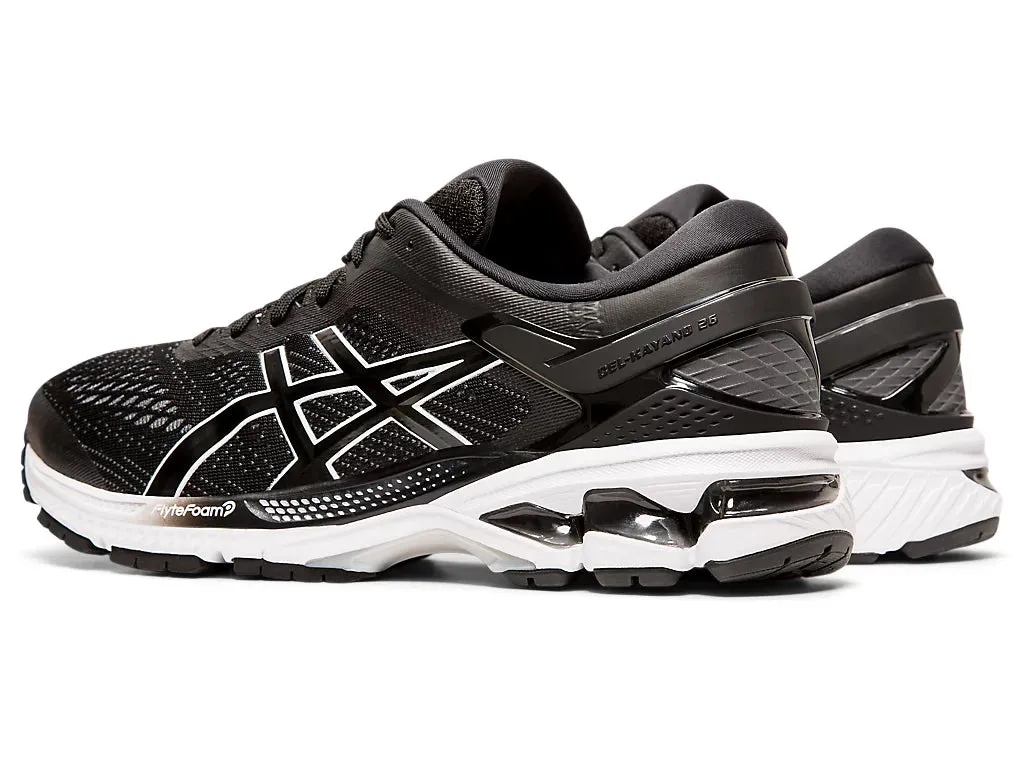 Asics Gel-Kayano 26 Men's Running Shoes - Black/ White