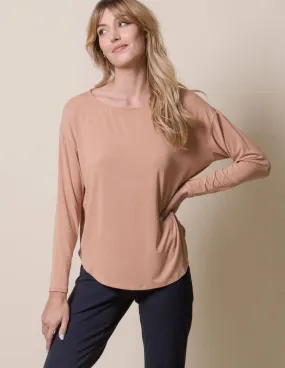 Bamboo Dolman Long Sleeve Tee - Camel