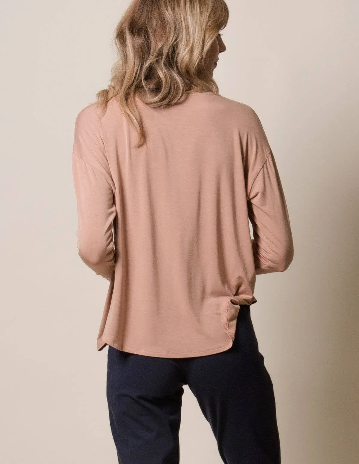 Bamboo Dolman Long Sleeve Tee - Camel