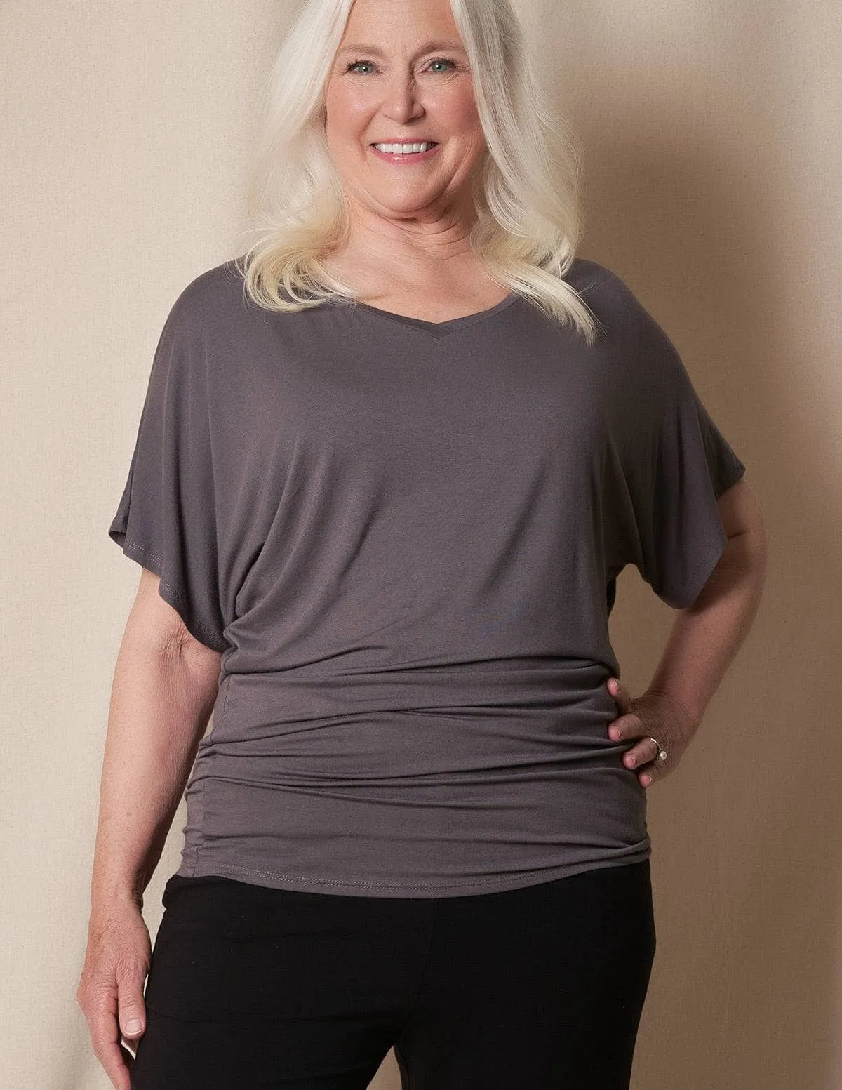 Bamboo Dolman Tunic - Grey