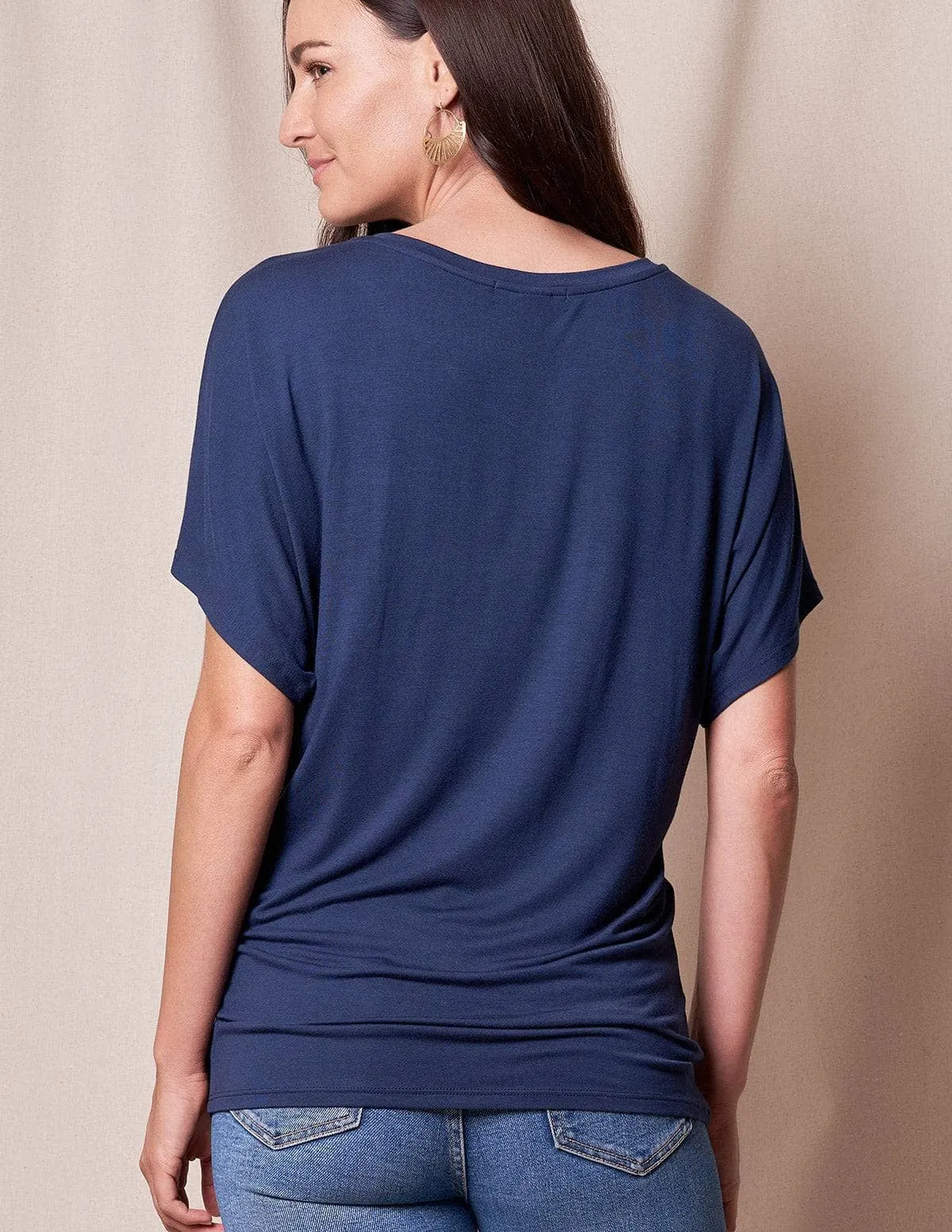 Bamboo Dolman Tunic - Navy