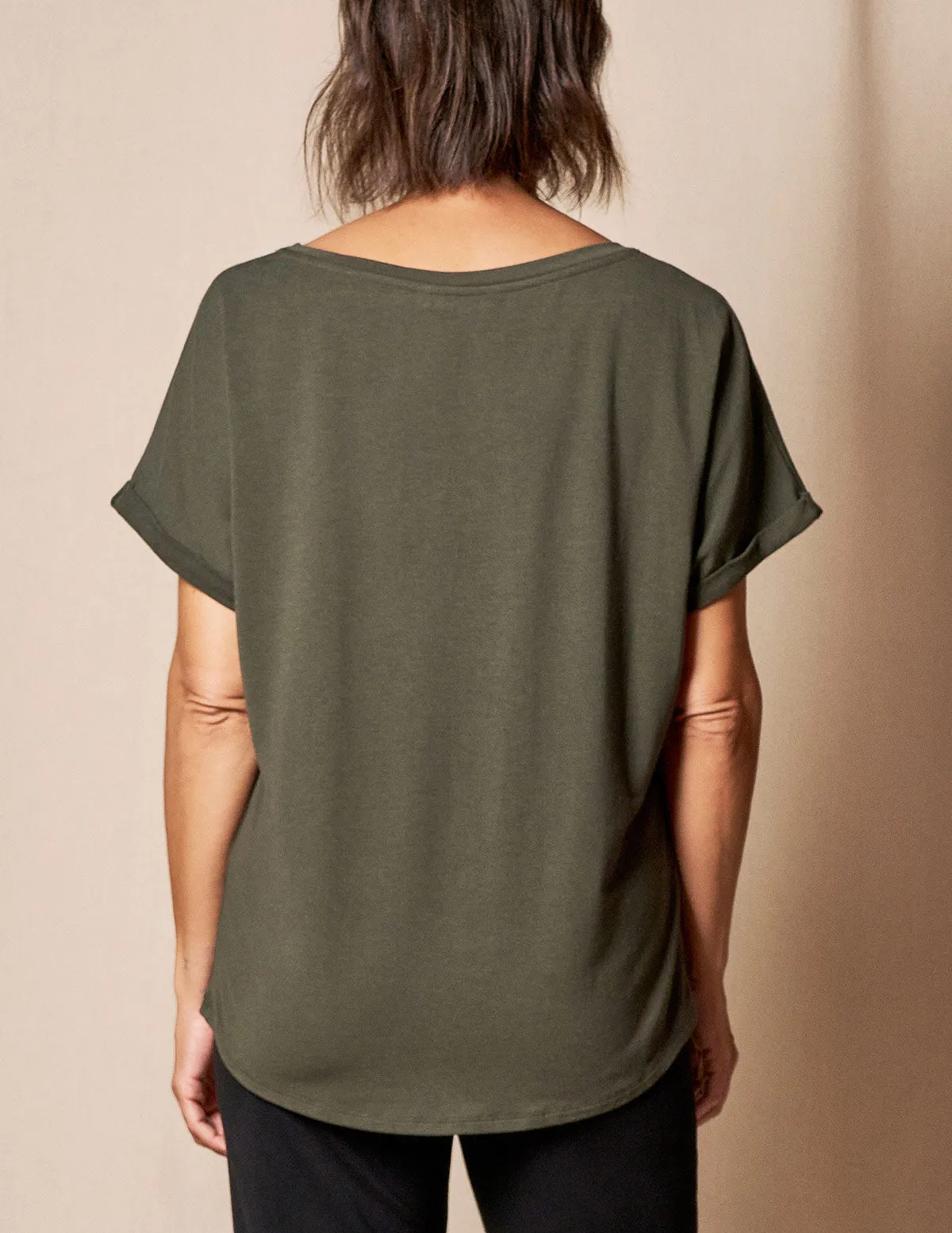 Bamboo / Organic Cotton V-Neck Dolman Top - Juniper