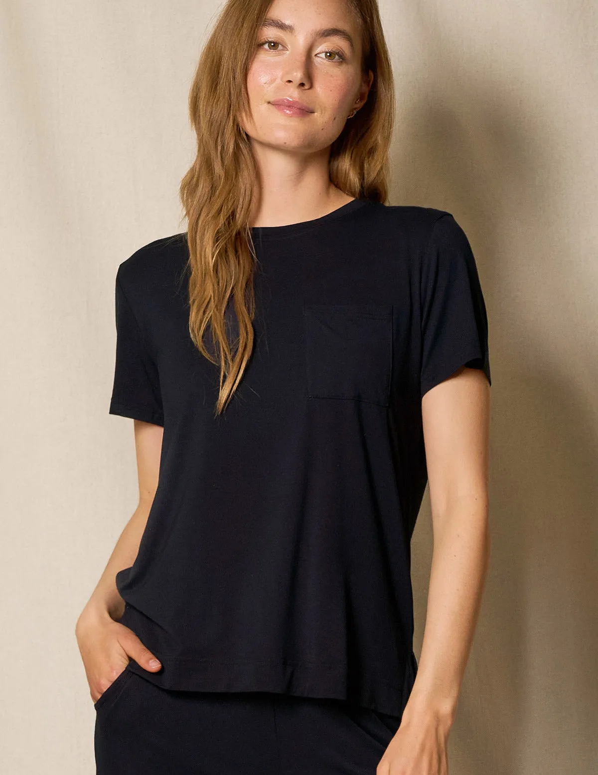 Bamboo Pocket Sleep Tee - Black