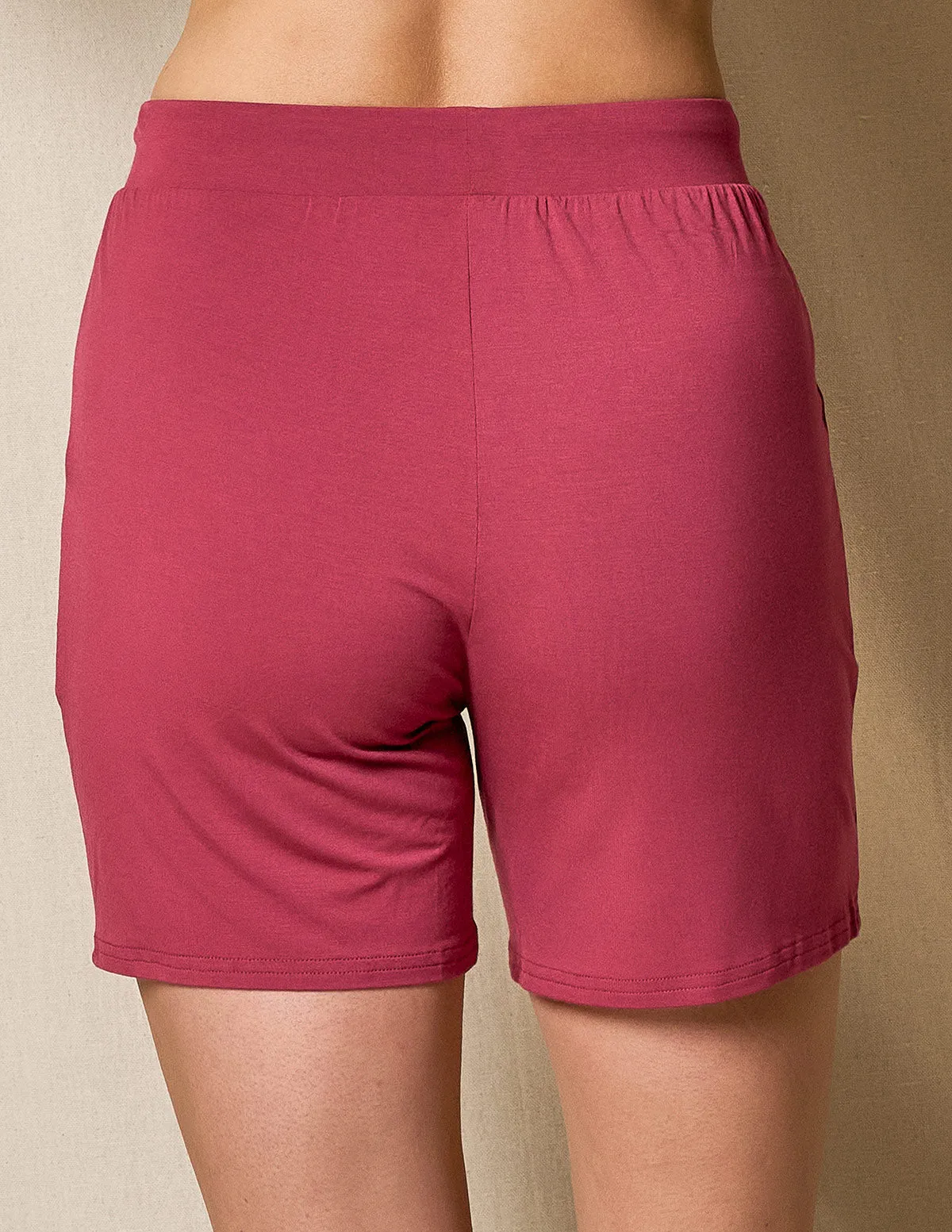 Bamboo Sleep Shorts - Burgundy Rose