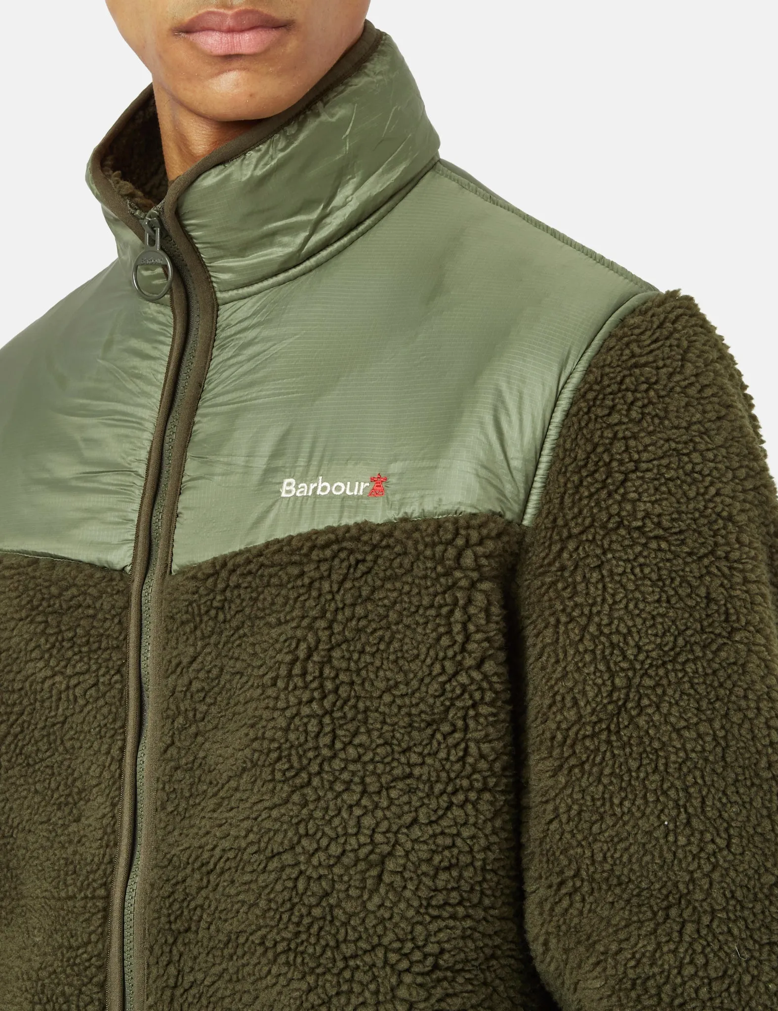 Barbour Axis Fleece Jacket - Olive Green