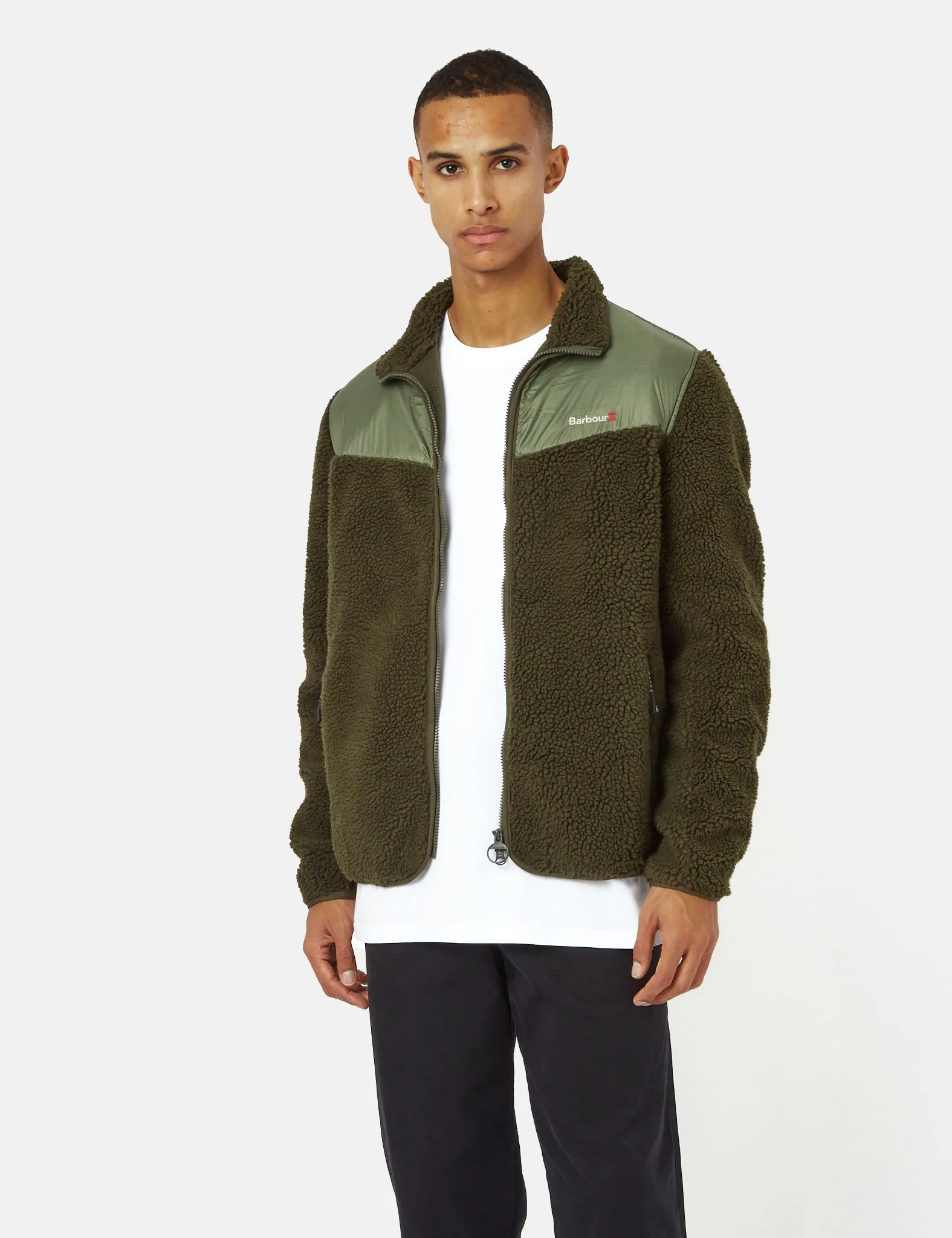 Barbour Axis Fleece Jacket - Olive Green