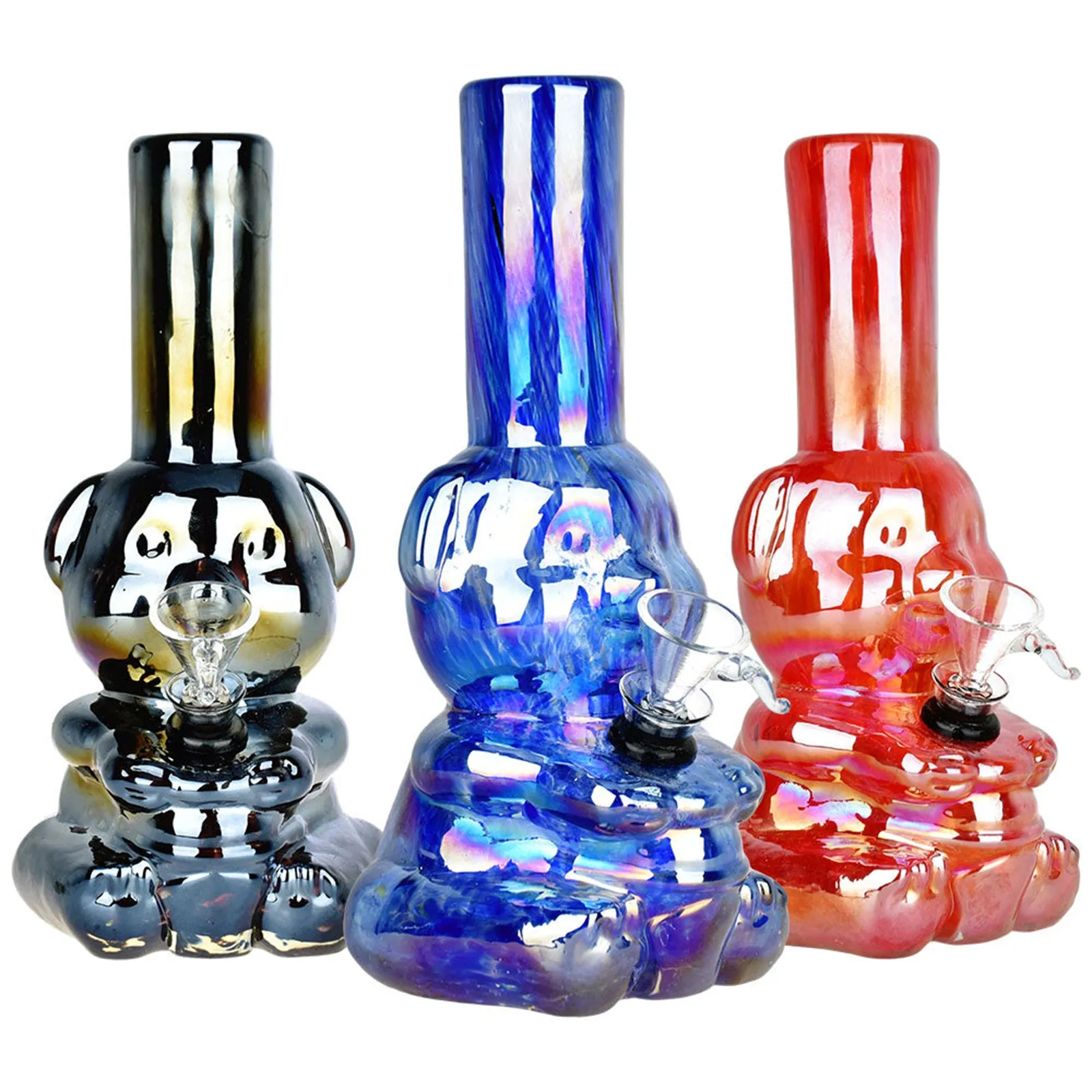 Bear-y Shiny Electroplated Soft Glass Water Pipe