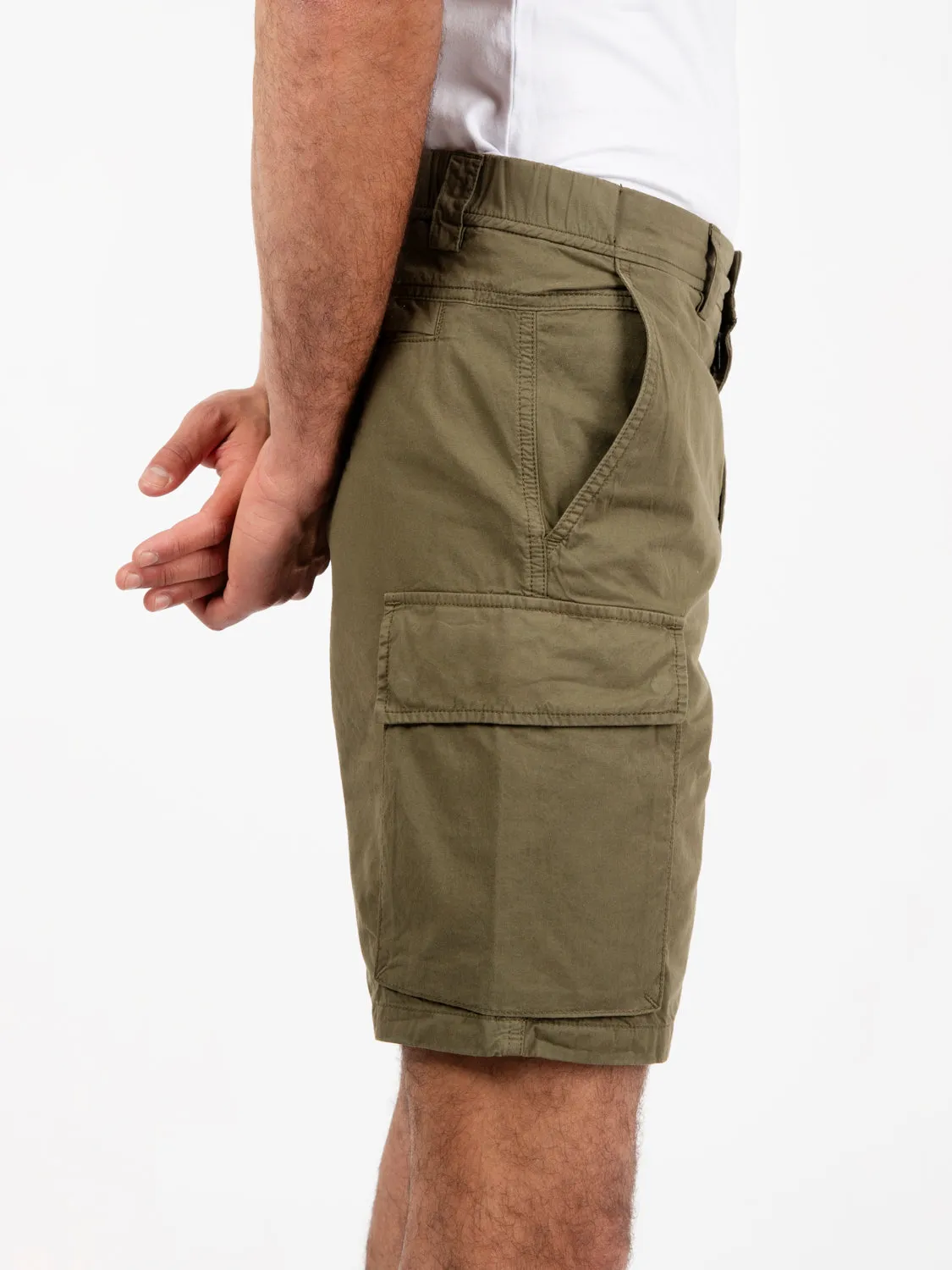 Bermuda gabardine cargo short lake olive