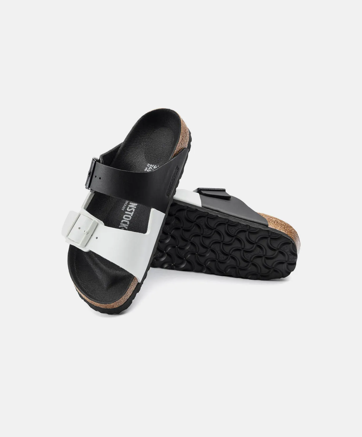 Birkenstock Arizona Split Birko-Flor Black/White Sandals