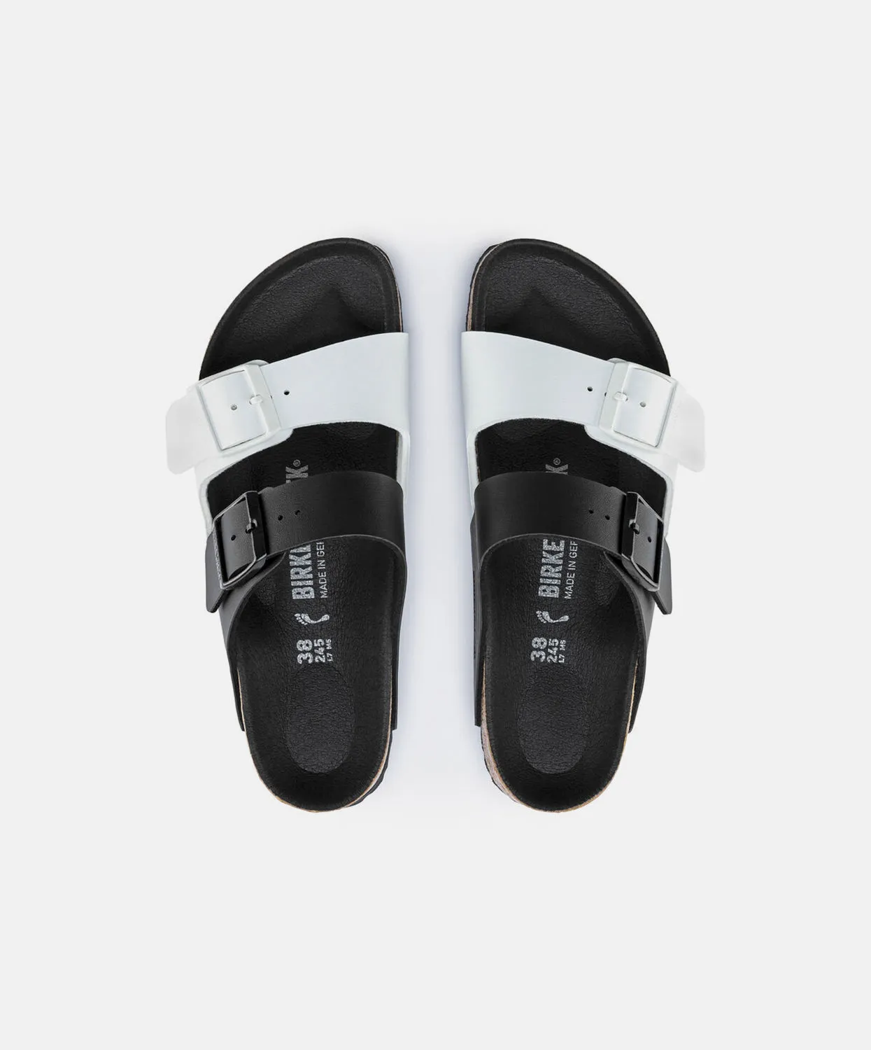 Birkenstock Arizona Split Birko-Flor Black/White Sandals