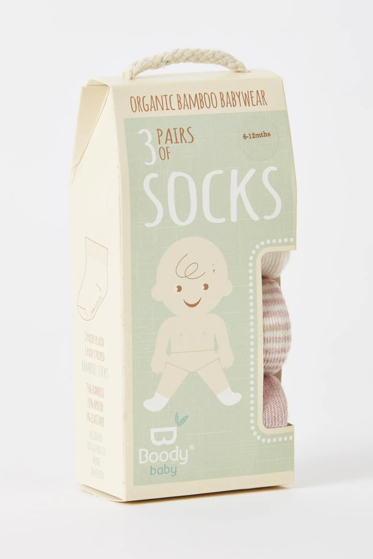 Boody Bamboo Baby Socks - 3 Pack