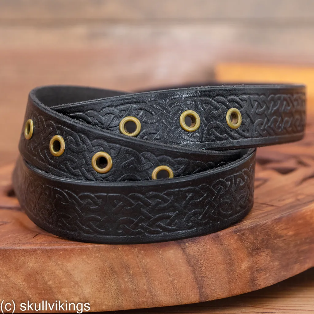 Brass & Black Leather Belt