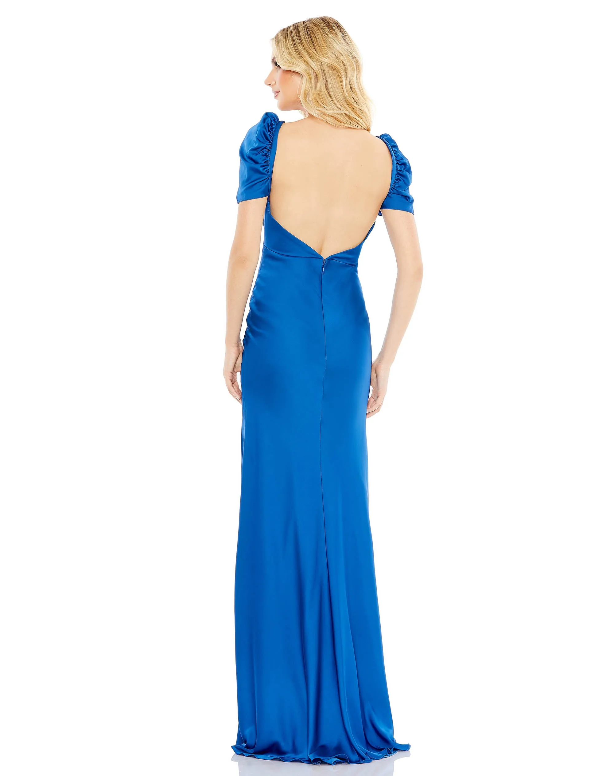 Charmeuse Cap Sleeve Empire Waist Gown