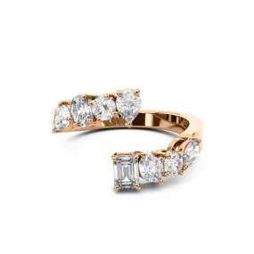 Chorost & Co Private Collection 14K Rose Gold 1.00ct Diamond Multi Stone Bypass Ring