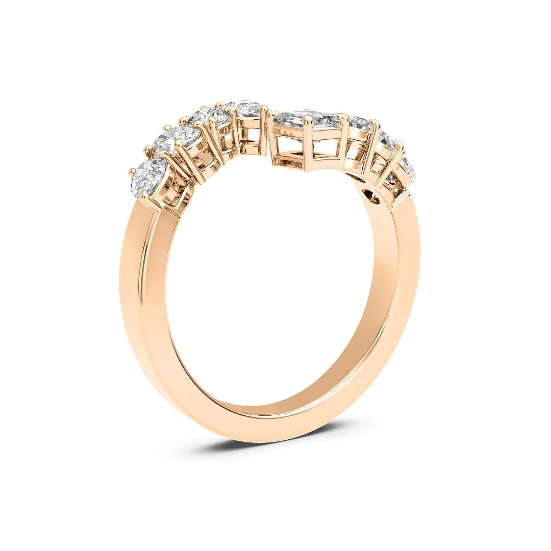 Chorost & Co Private Collection 14K Rose Gold 1.00ct Diamond Multi Stone Bypass Ring