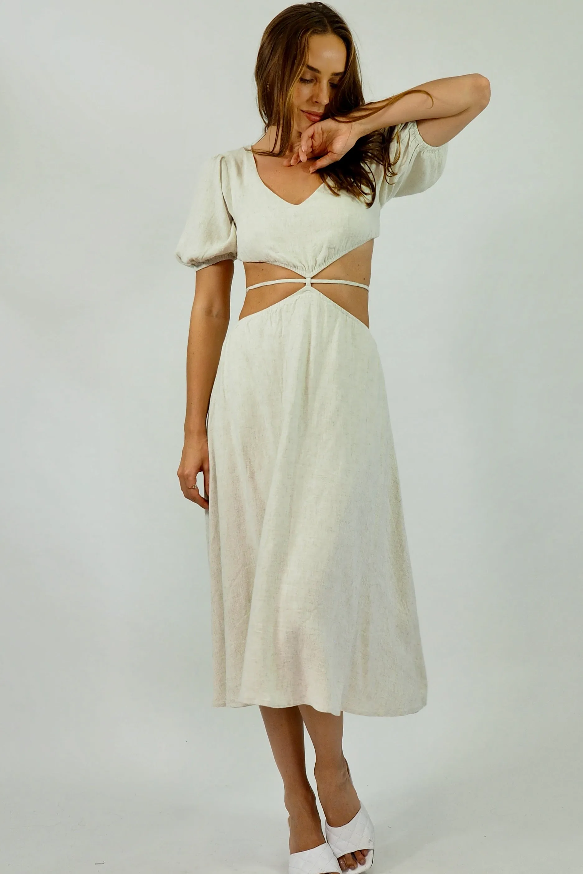 Ciara Dress - Linen Beige