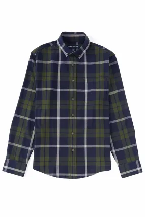 CITY FLANNEL Olive Navy Large Plaid