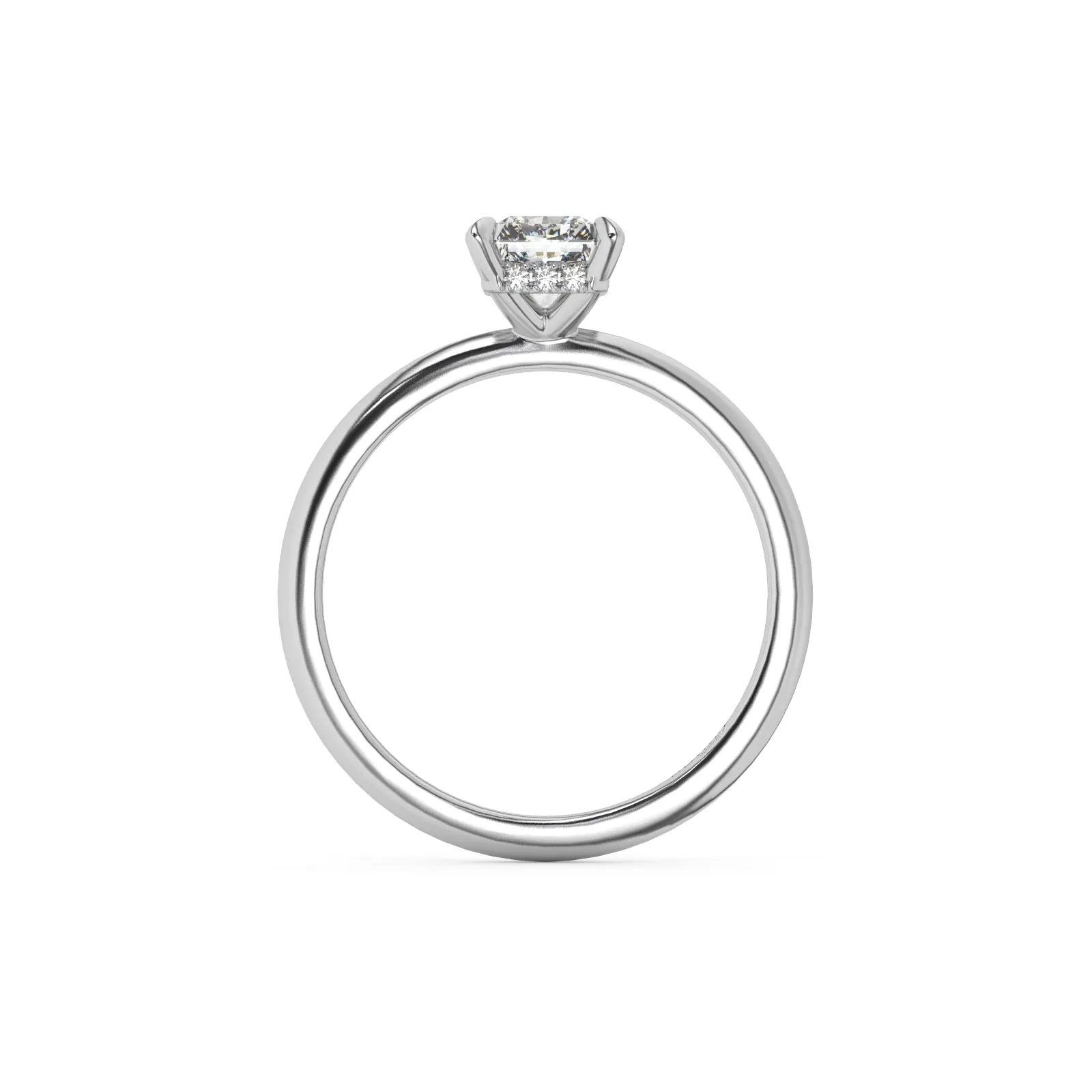 Classic Hidden Halo Radiant Cut Engagement Ring