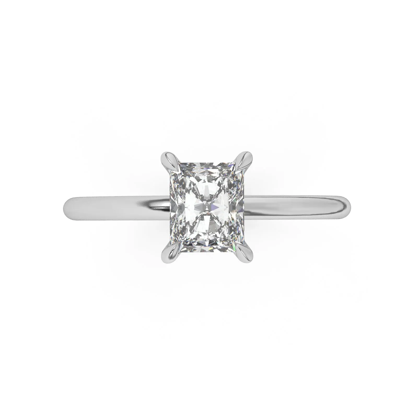 Classic Hidden Halo Radiant Cut Engagement Ring