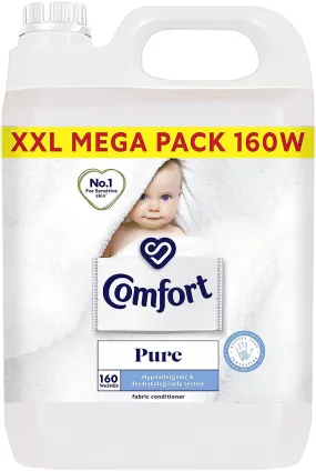 Comfort Pure Fabric Conditioner dermatologically tested gentle next to sensitive skin,160 Washes, 4.8 Litre