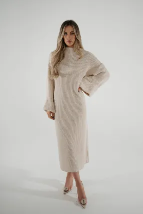 Danni Chunky Knit Dress In Neutral