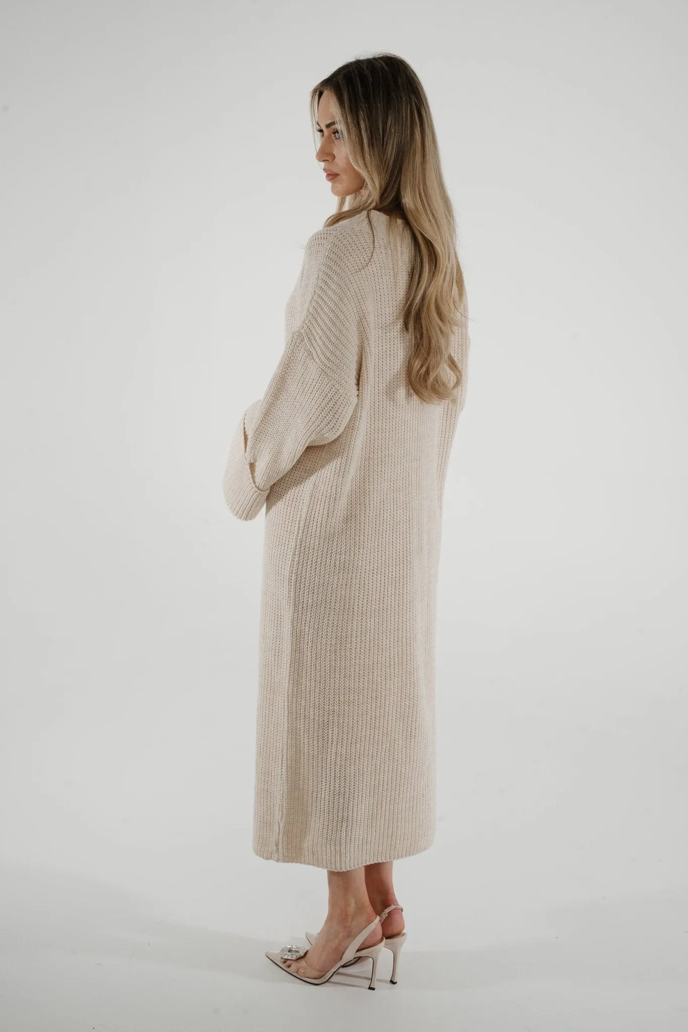 Danni Chunky Knit Dress In Neutral