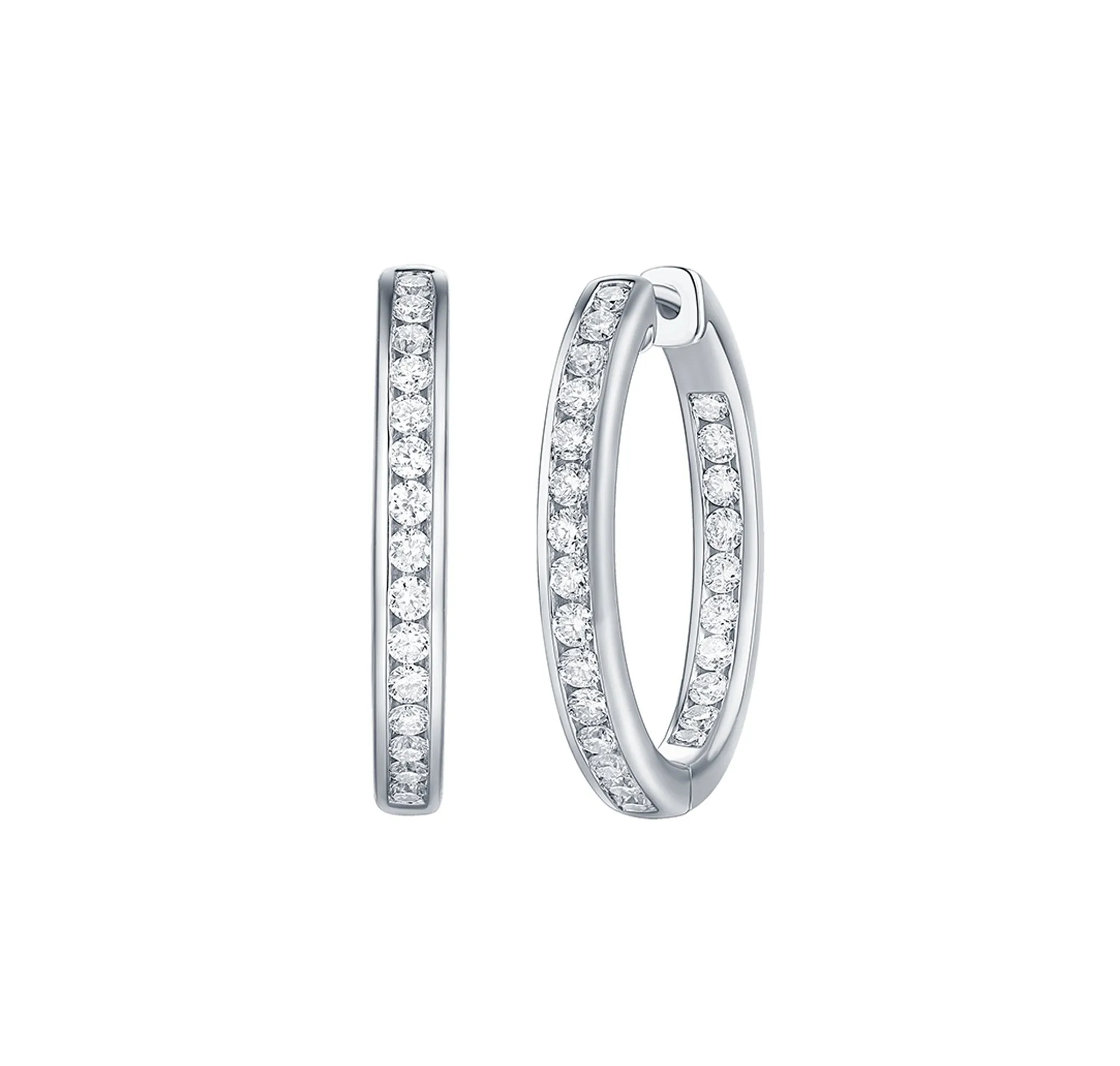 Diamond inside out hoop earrings