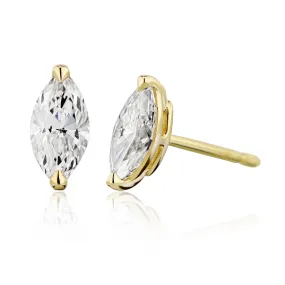 Diamond Stud Earrings - Marquise