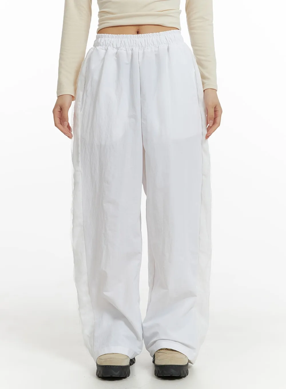 Elastic Waist Cotton Wide Trousers CM406