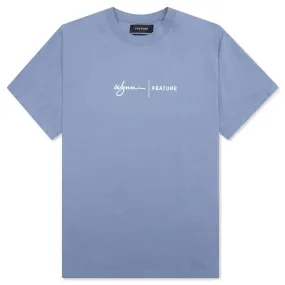 Feature x Wynn Logo Lock Up Tee - Blue Granite