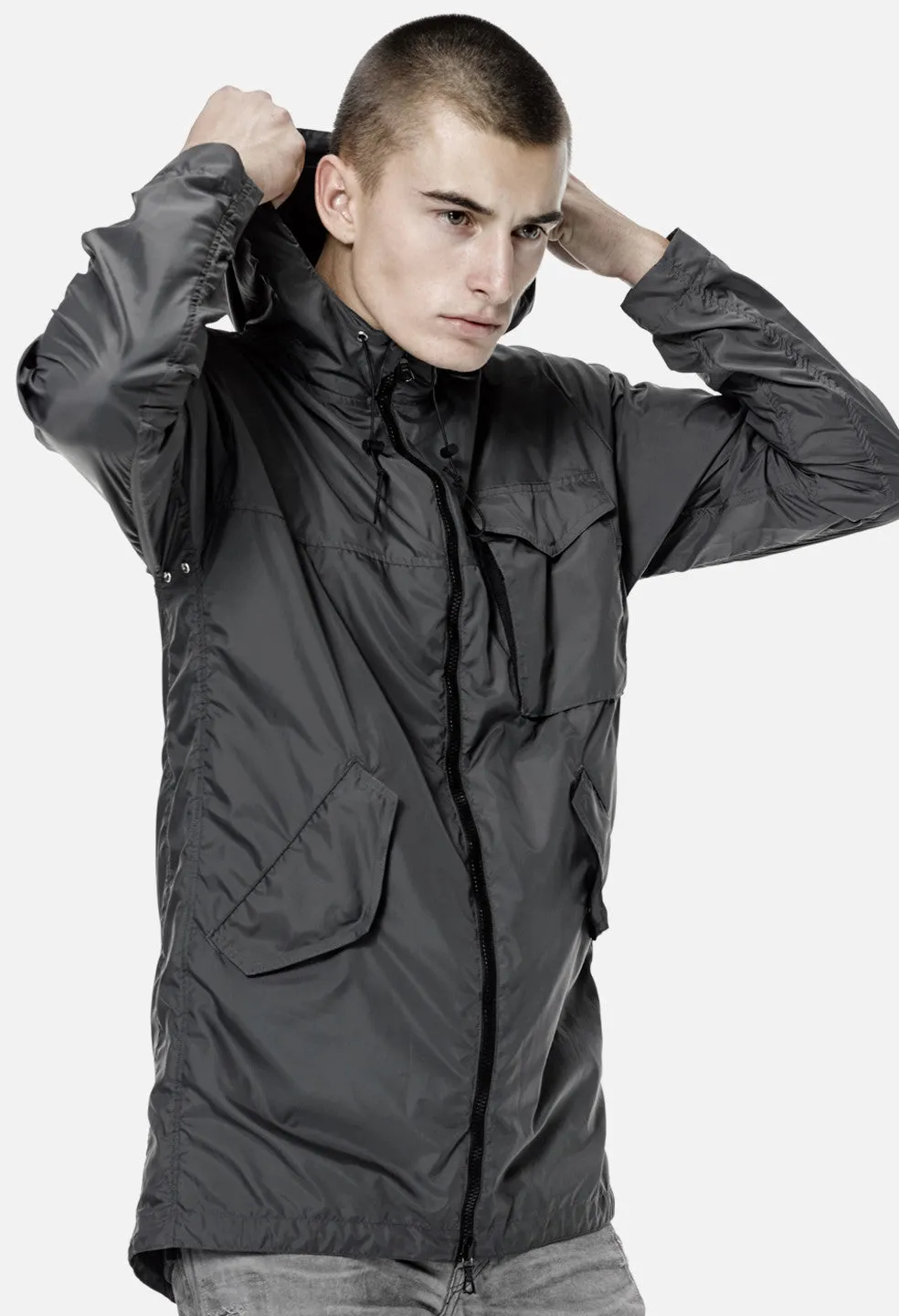 Fishtail Raincoat / Charcoal